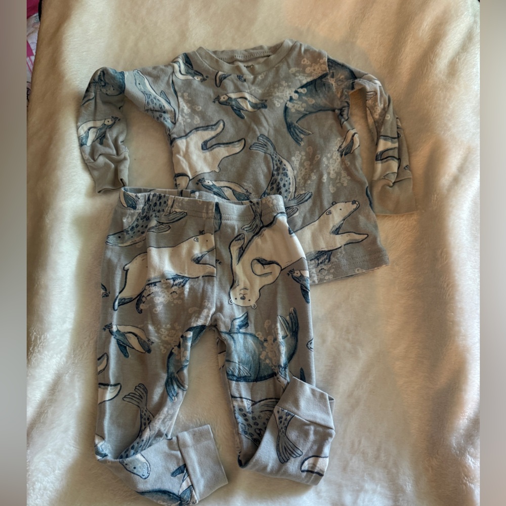 Carter's Blue and Gray Animal Pajama Set